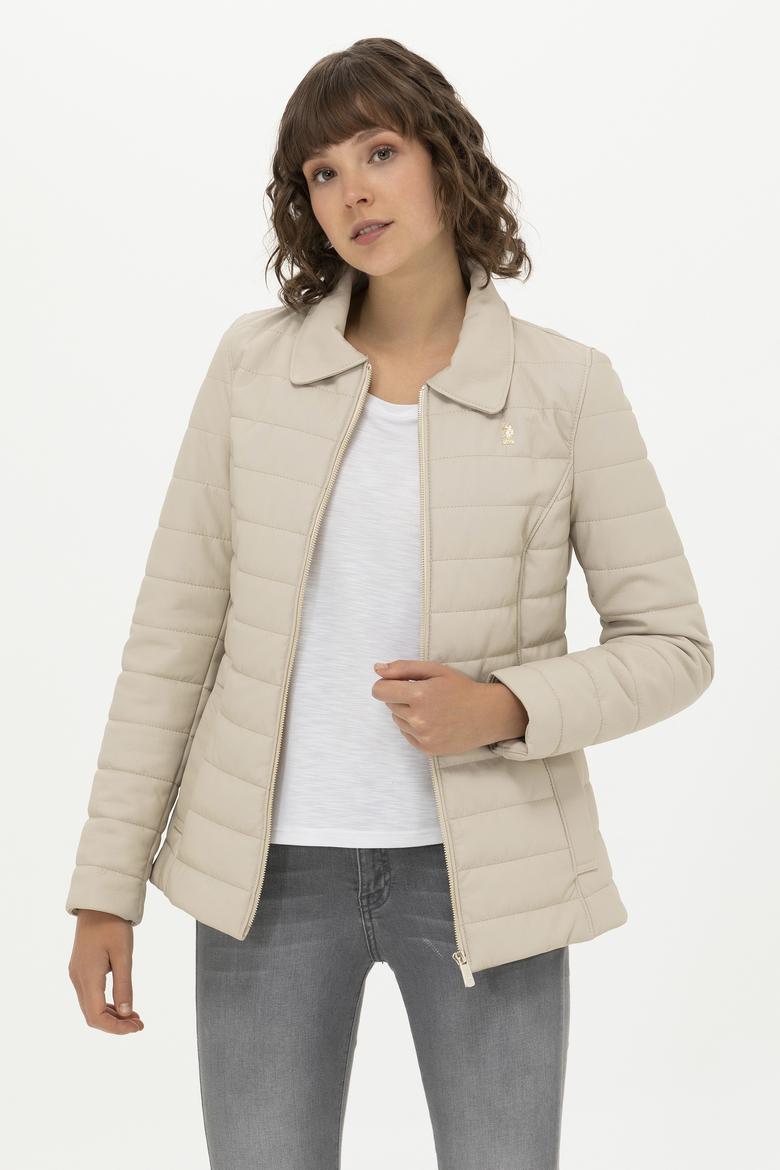 Kadın Ekru Deri Ceket