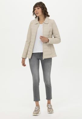 Kadın Ekru Deri Ceket - 50269051006