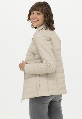 Kadın Ekru Deri Ceket - 50269051006