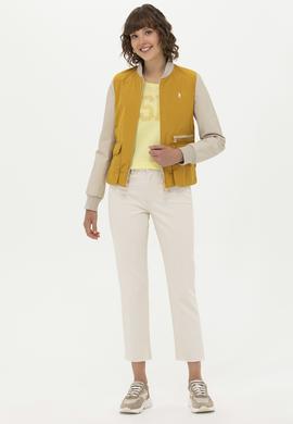 Kadın Sarı Deri Ceket - 50269052010