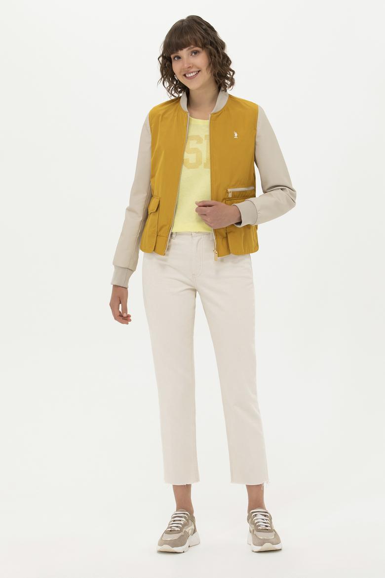 Kadın Sarı Deri Ceket - 50269052010