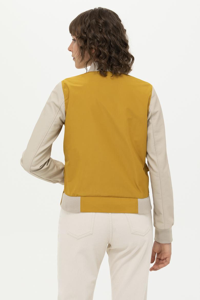 Kadın Sarı Deri Ceket - 50269052010