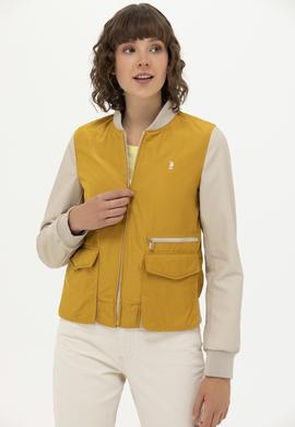 Kadın Sarı Deri Ceket - 50269052010