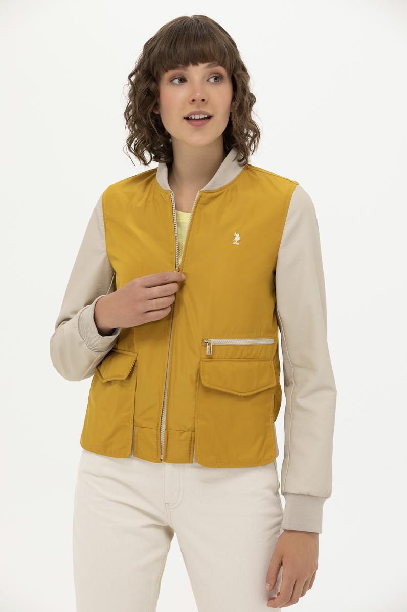 Kadın Sarı Deri Ceket