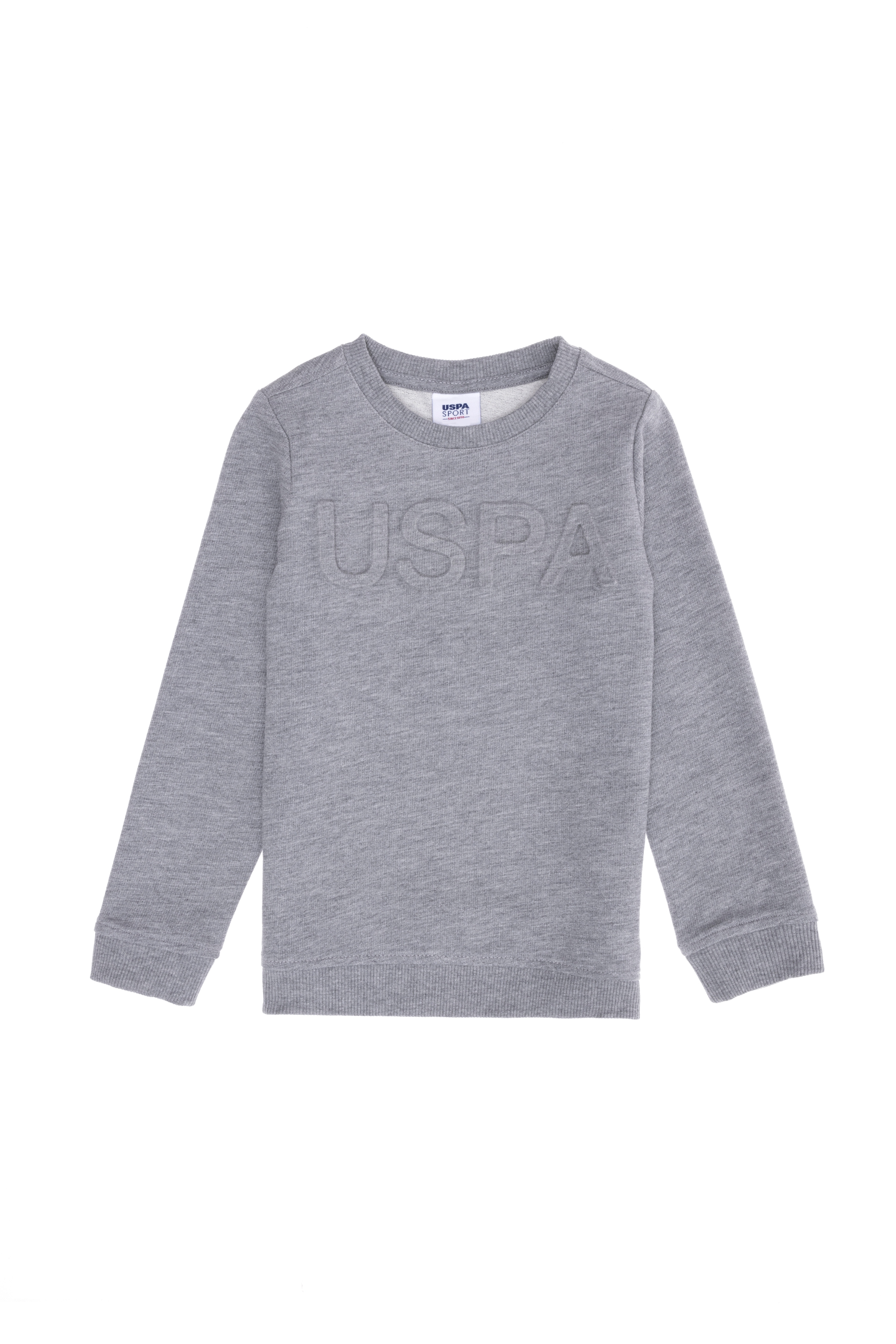 Erkek Çocuk Gri Melanj Basic Sweatshirt - Image 1