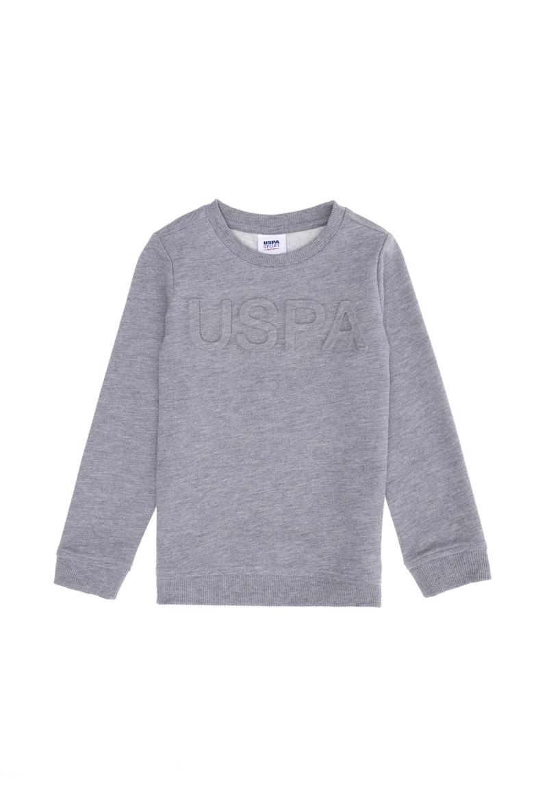 Erkek Çocuk Gri Melanj Basic Sweatshirt