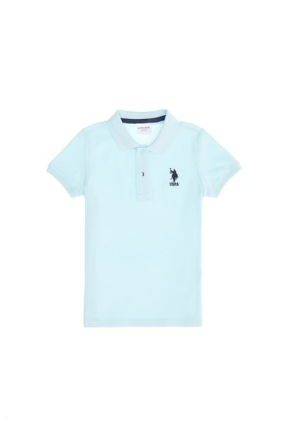 Erkek Çocuk Su Yeşili Basic Polo Yaka Tişört