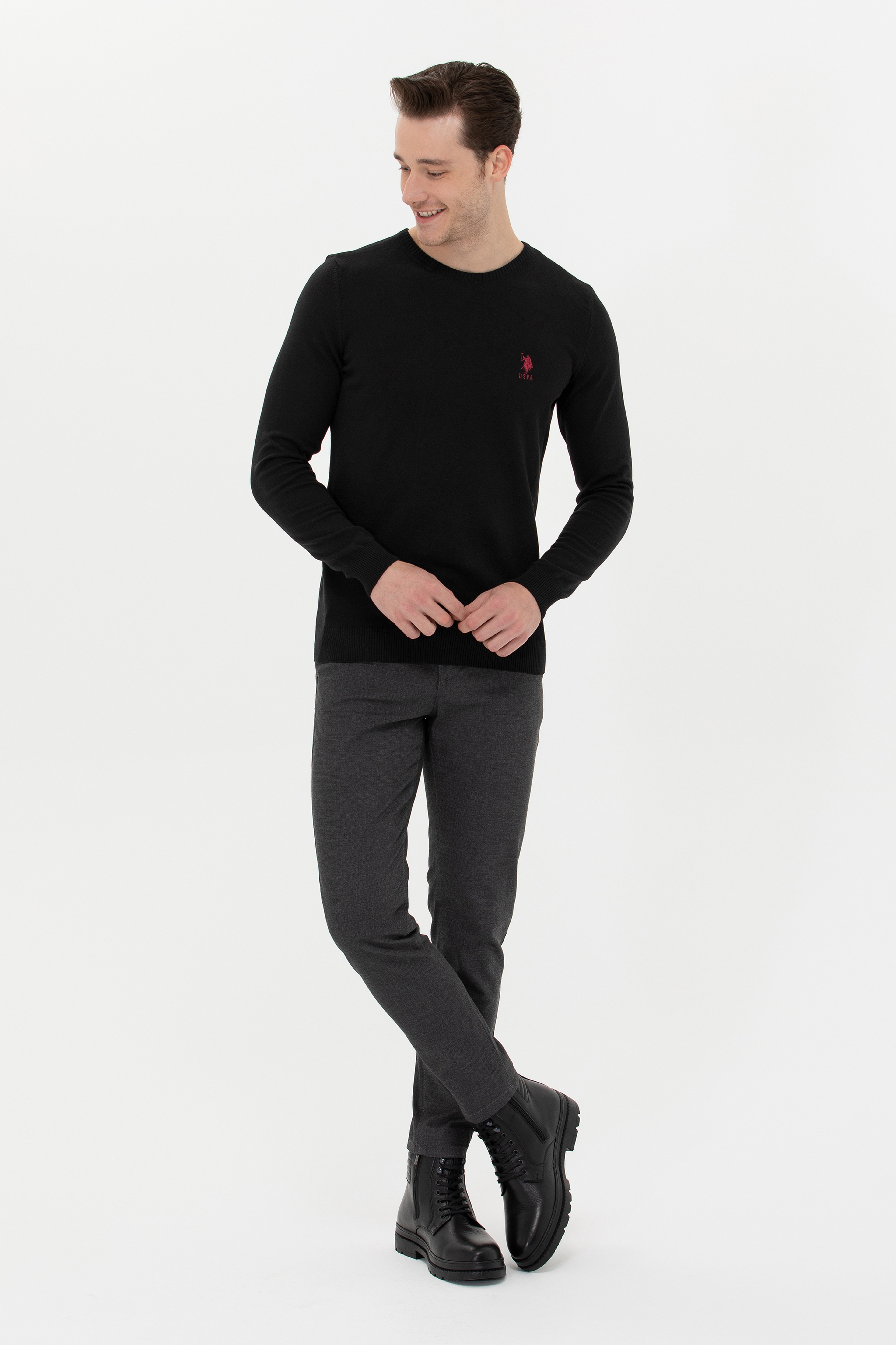 Erkek Slim Fit Antrasit Kanvas Pantolon - Image 1
