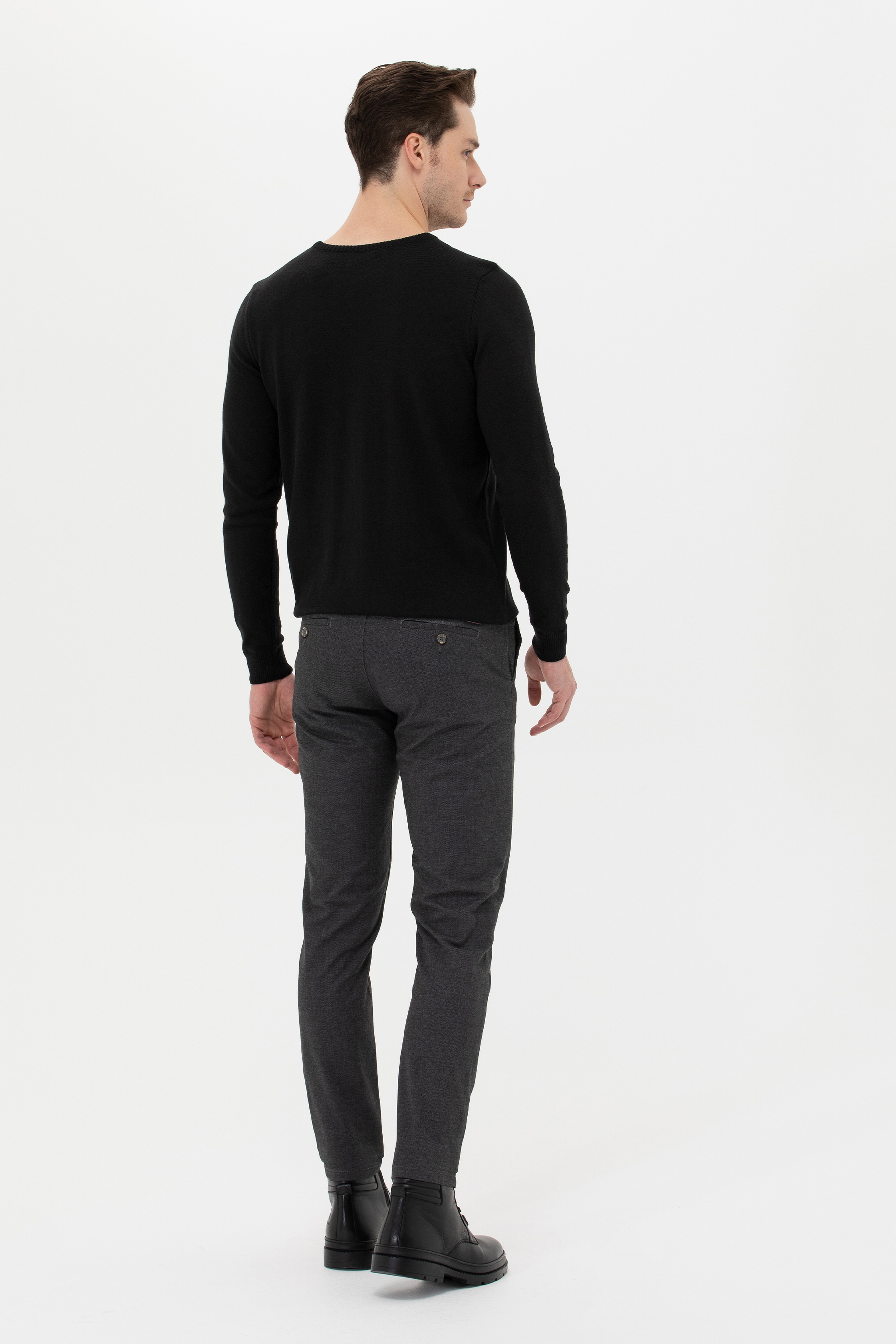 Erkek Slim Fit Antrasit Kanvas Pantolon - Image 4
