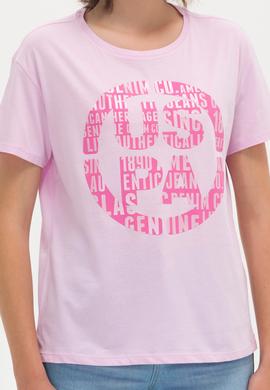 Kadın Manolya Bisiklet Yaka Tişört - 50262944007