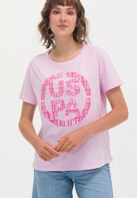 Kadın Manolya Bisiklet Yaka Tişört - 50262944007