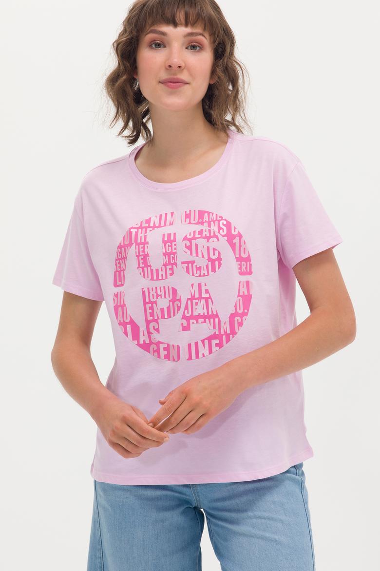 Kadın Manolya Bisiklet Yaka Tişört - 50262944007