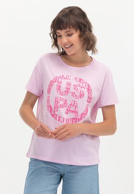 Kadın Manolya Bisiklet Yaka Tişört - 50262944007