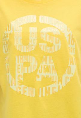 Kadın Sarı Bisiklet Yaka Tişört - 50262944016