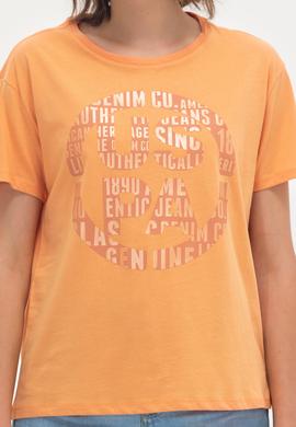Kadın Turuncu Bisiklet Yaka Tişört - 50262944022