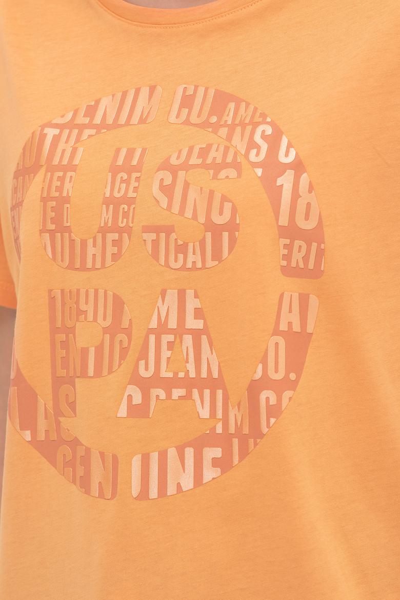 Kadın Turuncu Bisiklet Yaka Tişört - 50262944022
