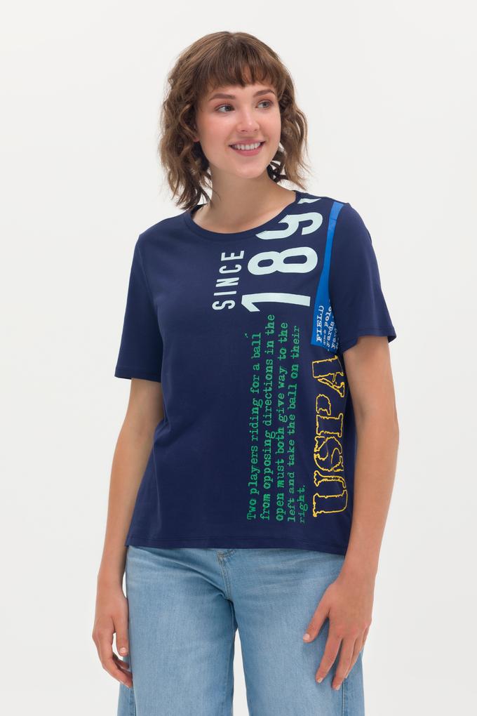 Kadın Lacivert Bisiklet Yaka Tişört
