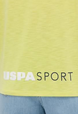 Kadın Neon Sarı Bisiklet Yaka Tişört - 50264188035