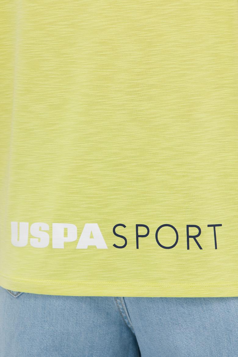 Kadın Neon Sarı Bisiklet Yaka Tişört - 50264188035