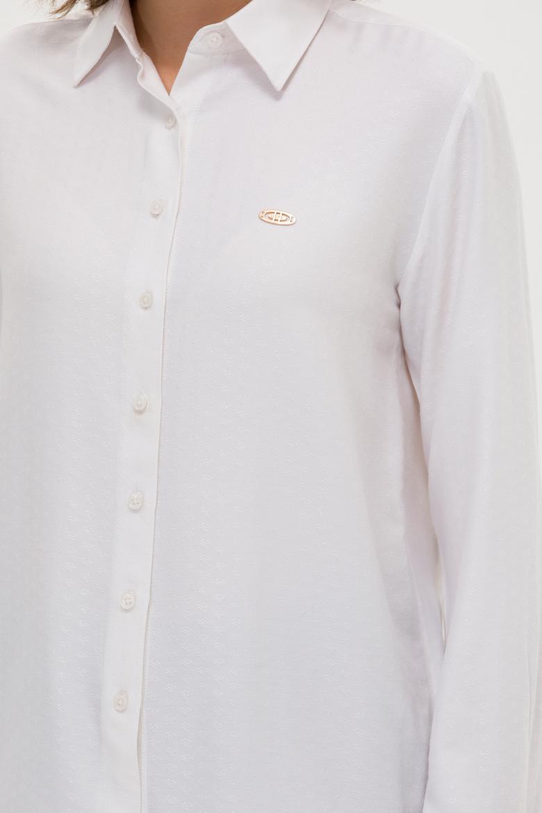 Kadın Beyaz Uzun Kollu Gömlek - 50264189002