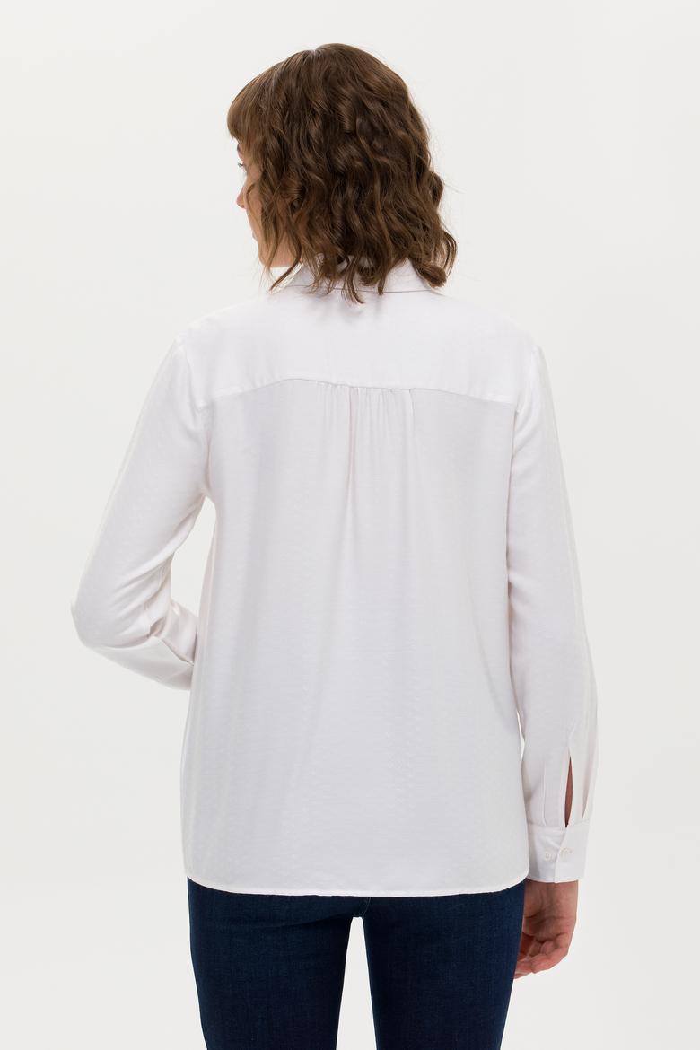 Kadın Beyaz Uzun Kollu Gömlek - 50264189002