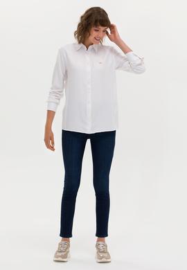 Kadın Beyaz Uzun Kollu Gömlek - 50264189002