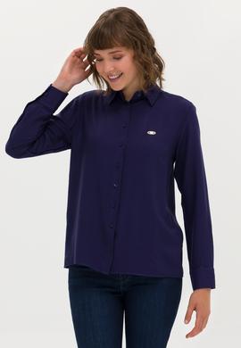 Kadın Lacivert Uzun Kollu Gömlek - 50264189011