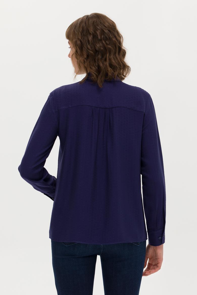 Kadın Lacivert Uzun Kollu Gömlek - 50264189011