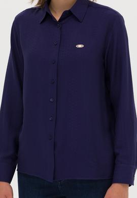 Kadın Lacivert Uzun Kollu Gömlek - 50264189011