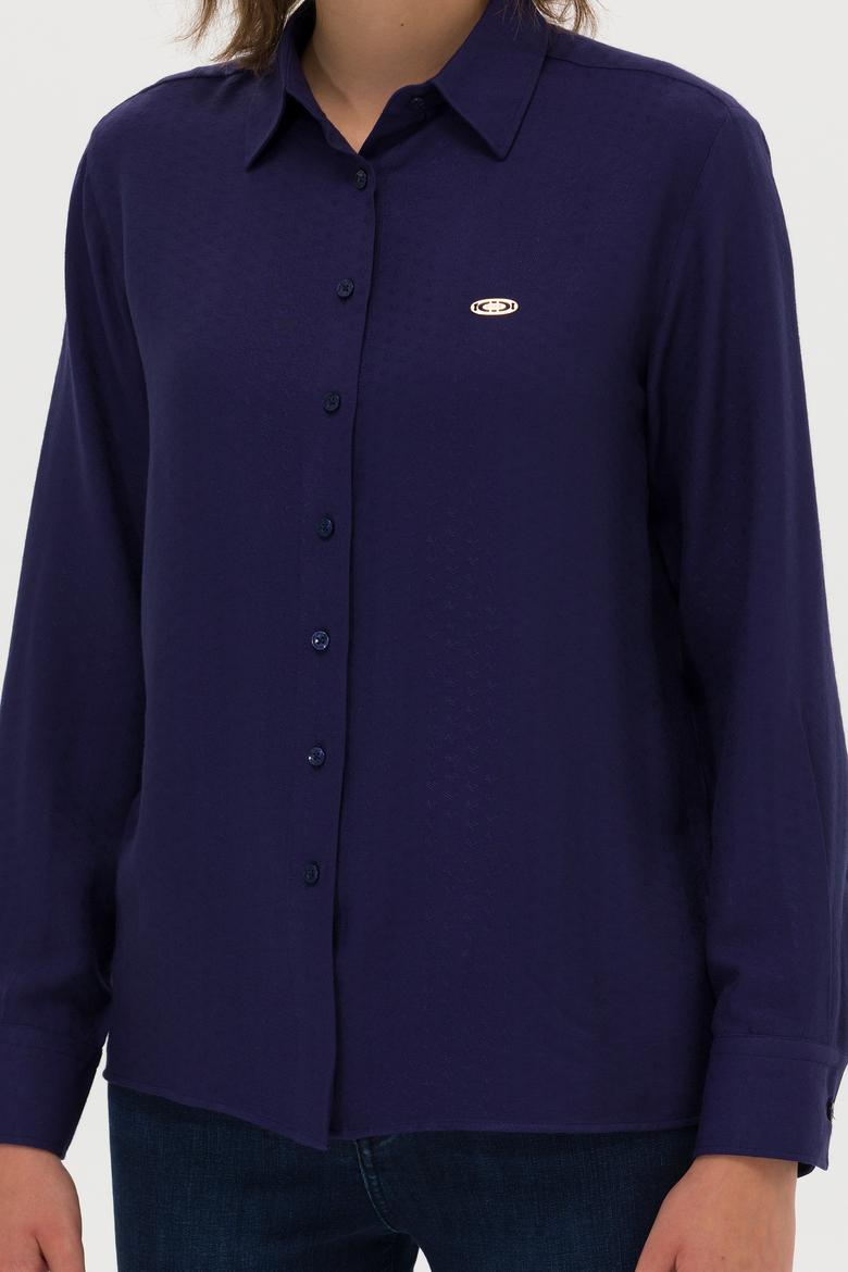 Kadın Lacivert Uzun Kollu Gömlek - 50264189011
