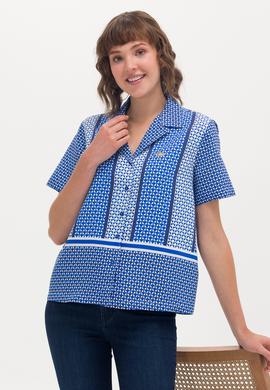 Kadın Saks Kısa Kollu Gömlek - 50264214003