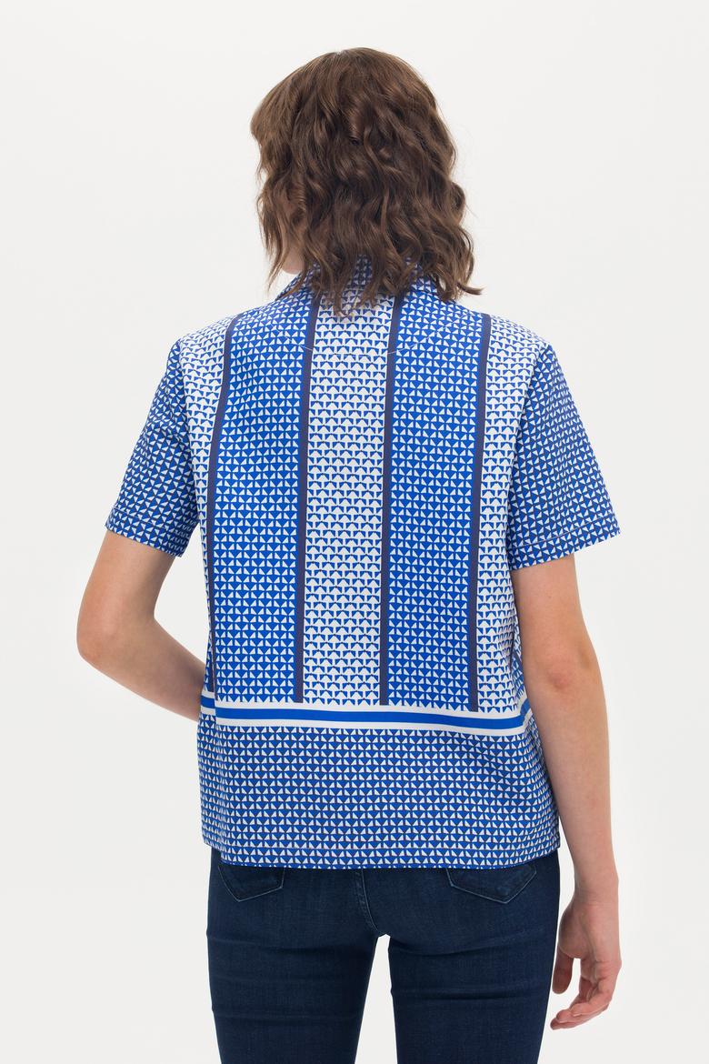 Kadın Saks Kısa Kollu Gömlek - 50264214003