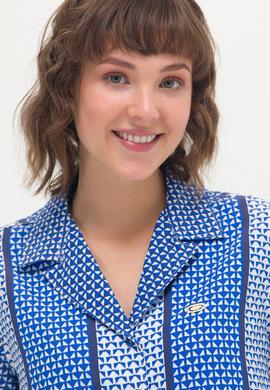 Kadın Saks Kısa Kollu Gömlek - 50264214003