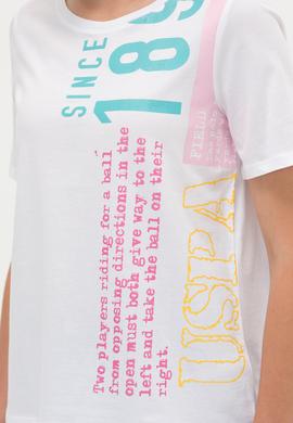 Kadın Beyaz Bisiklet Yaka Tişört - 50262948004