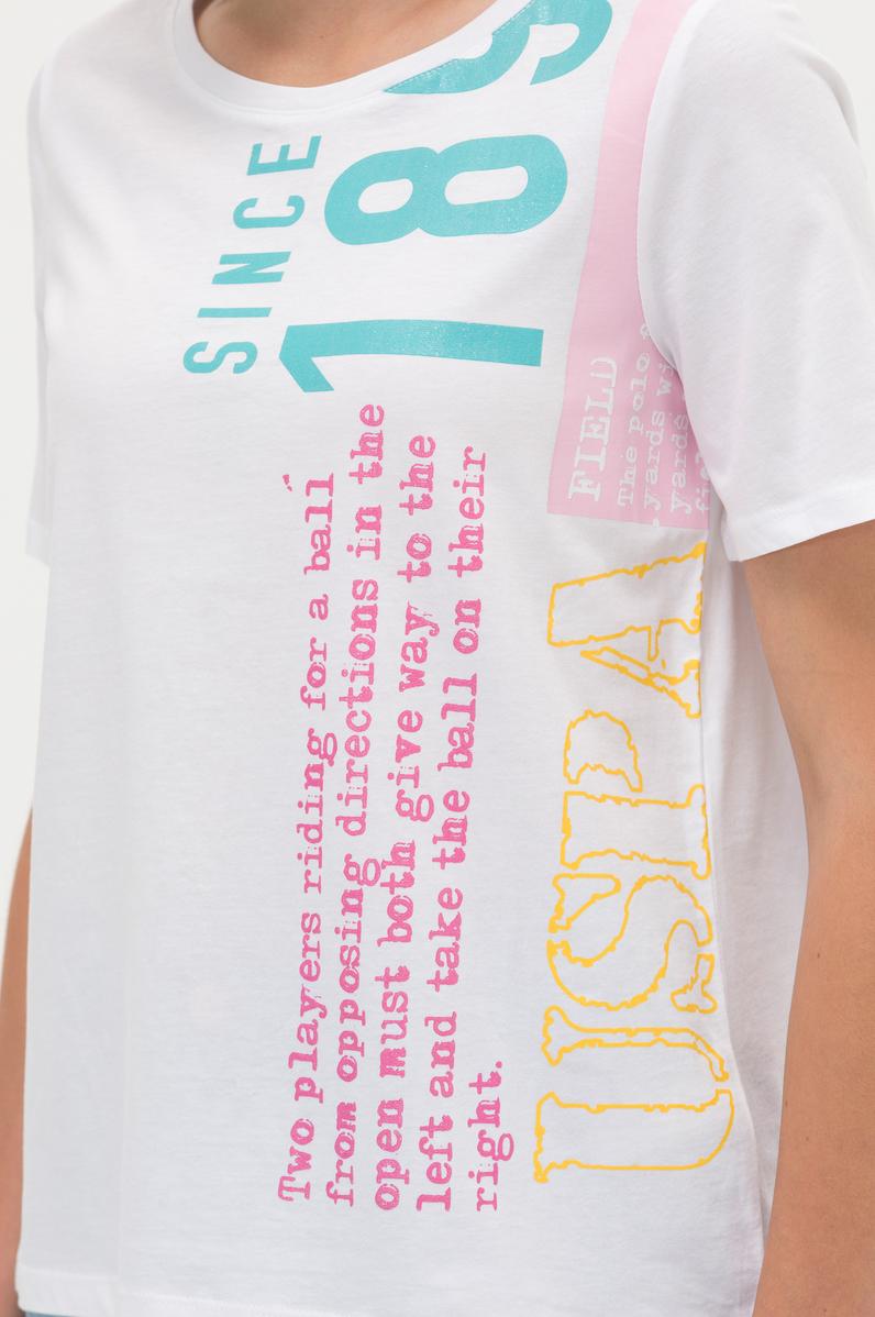 Kadın Beyaz Bisiklet Yaka Tişört