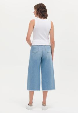 Kadın Açık Mavi Flare Cropped Fit Jean Pantolon - 50263780003