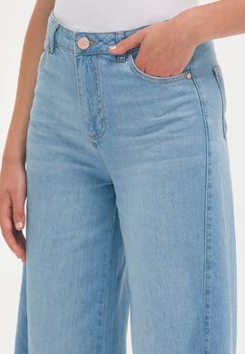 Kadın Açık Mavi Flare Cropped Fit Jean Pantolon - 50263780003