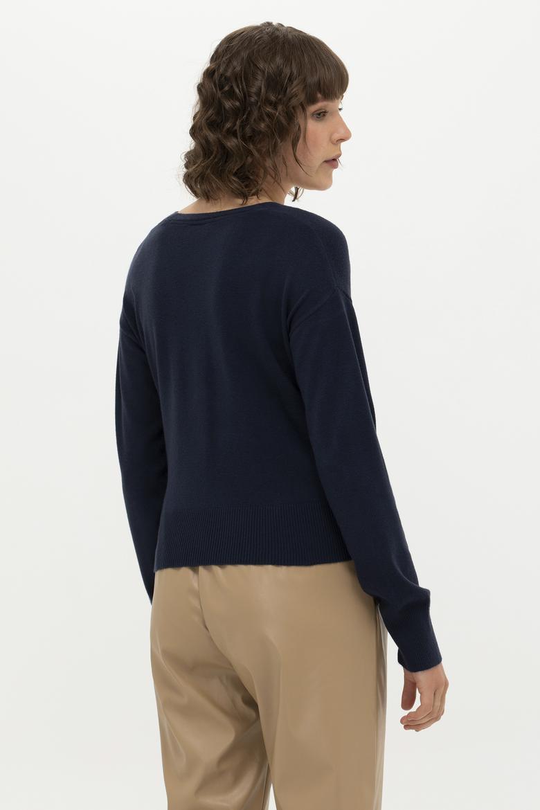 Kadın Lacivert Triko Hırka - 50256623006