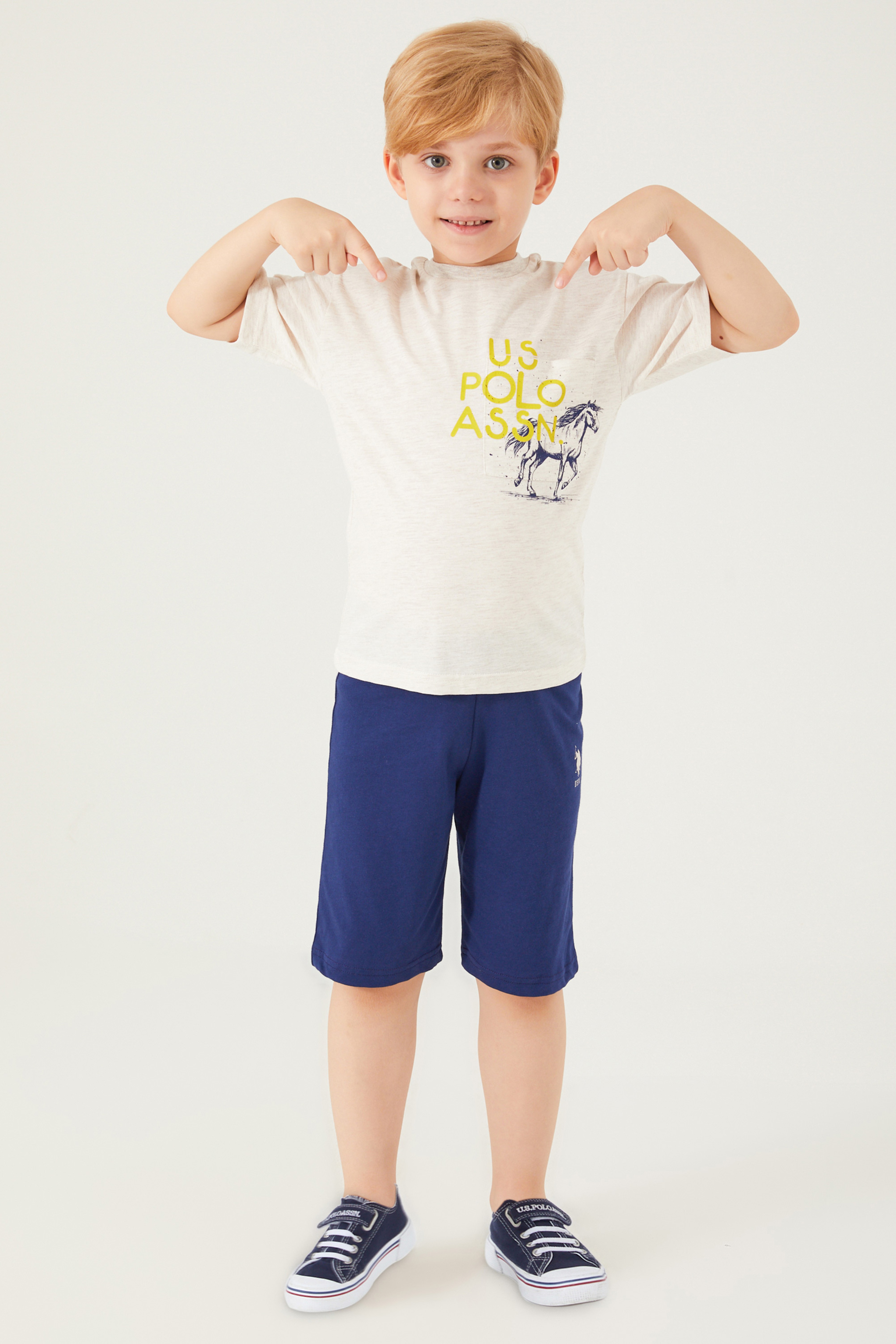 Erkek Çocuk Krem Melanj Pijama Takımı - Image 3
