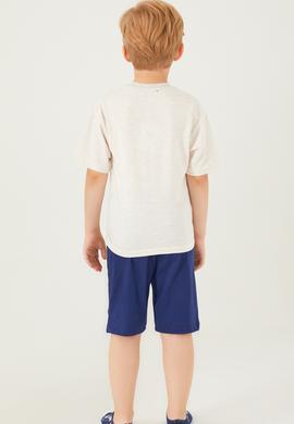 Erkek Çocuk Krem Melanj Pijama Takımı - 50273854002