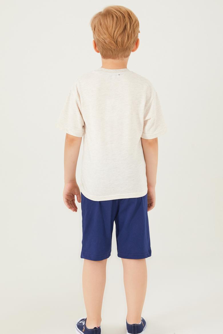 Erkek Çocuk Krem Melanj Pijama Takımı - 50273854002