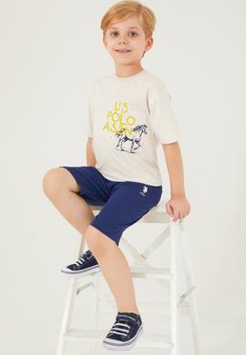 Erkek Çocuk Krem Melanj Pijama Takımı - 50273854002