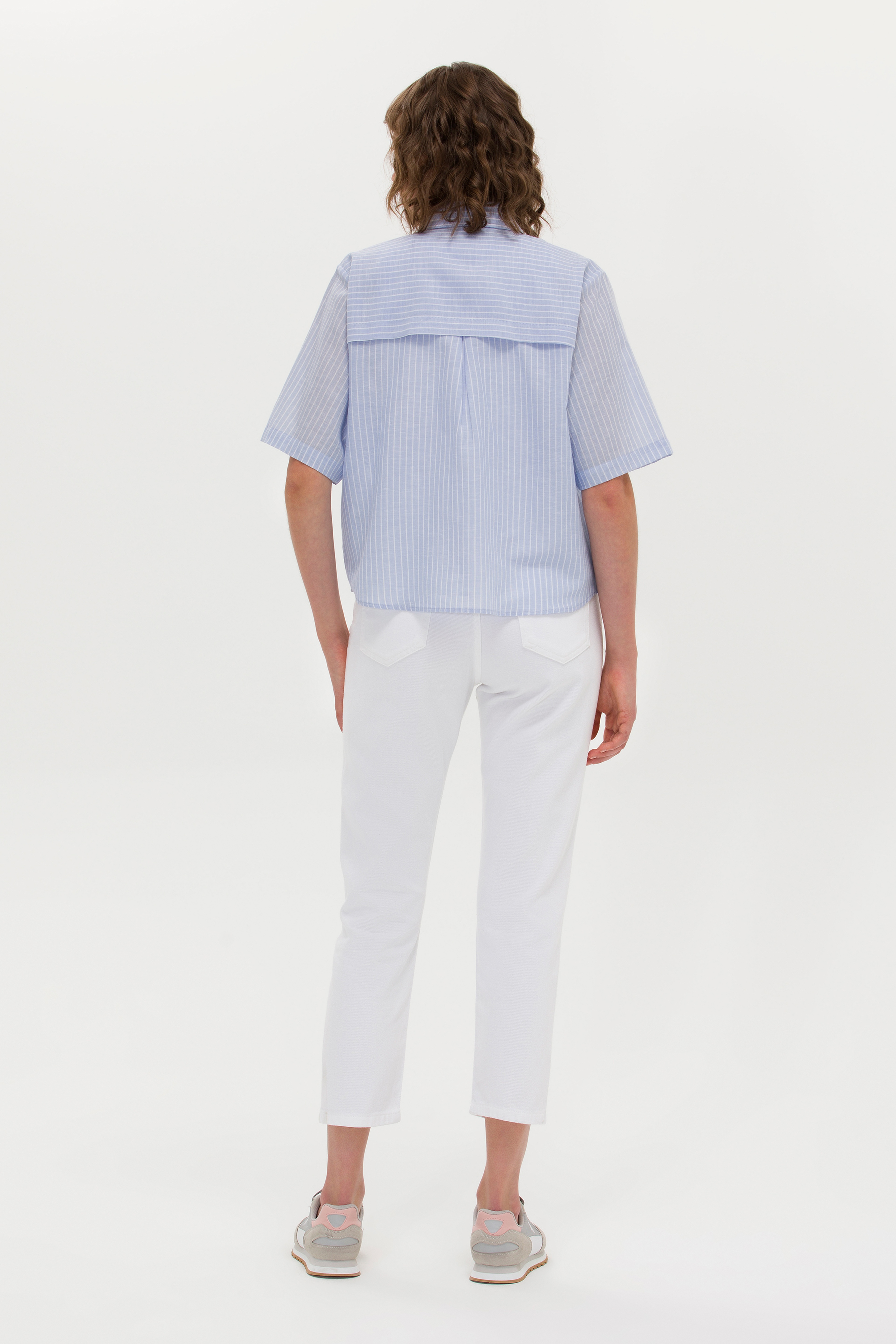 Kadın Beyaz Mom High Waist Fit Jean Pantolon - Image 4