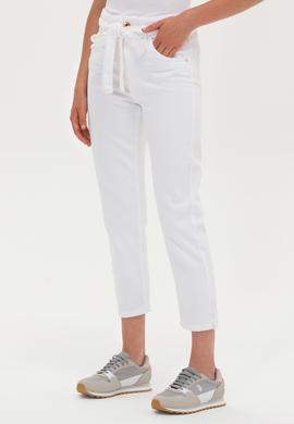 Kadın Beyaz Mom High Waist Fit Jean Pantolon - 50266286003