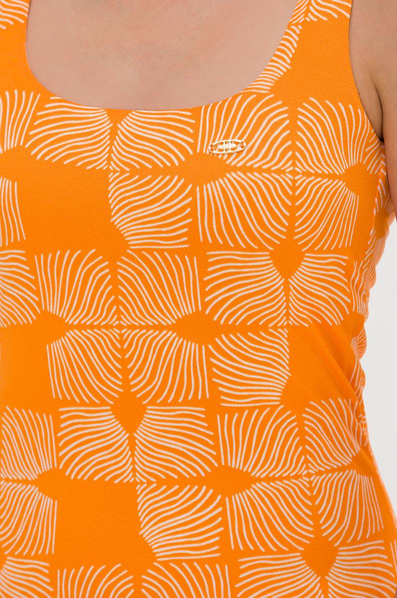 Kadın Turuncu Kare Yaka Midi Boy Örme Elbise