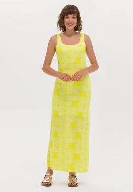 Kadın Fıstık Yeşili Kare Yaka Midi Boy Örme Elbise - 50263155043