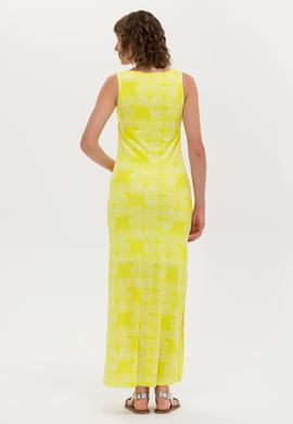 Kadın Fıstık Yeşili Kare Yaka Midi Boy Örme Elbise - 50263155043