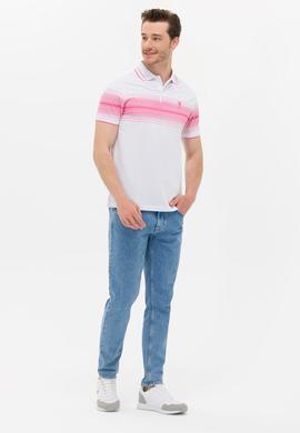 Erkek Pembe Polo Yaka Tişört - 50263523044