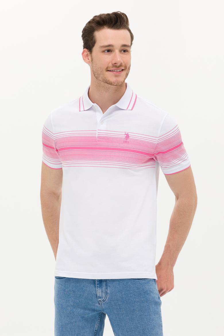 Erkek Pembe Polo Yaka Tişört - 50263523044