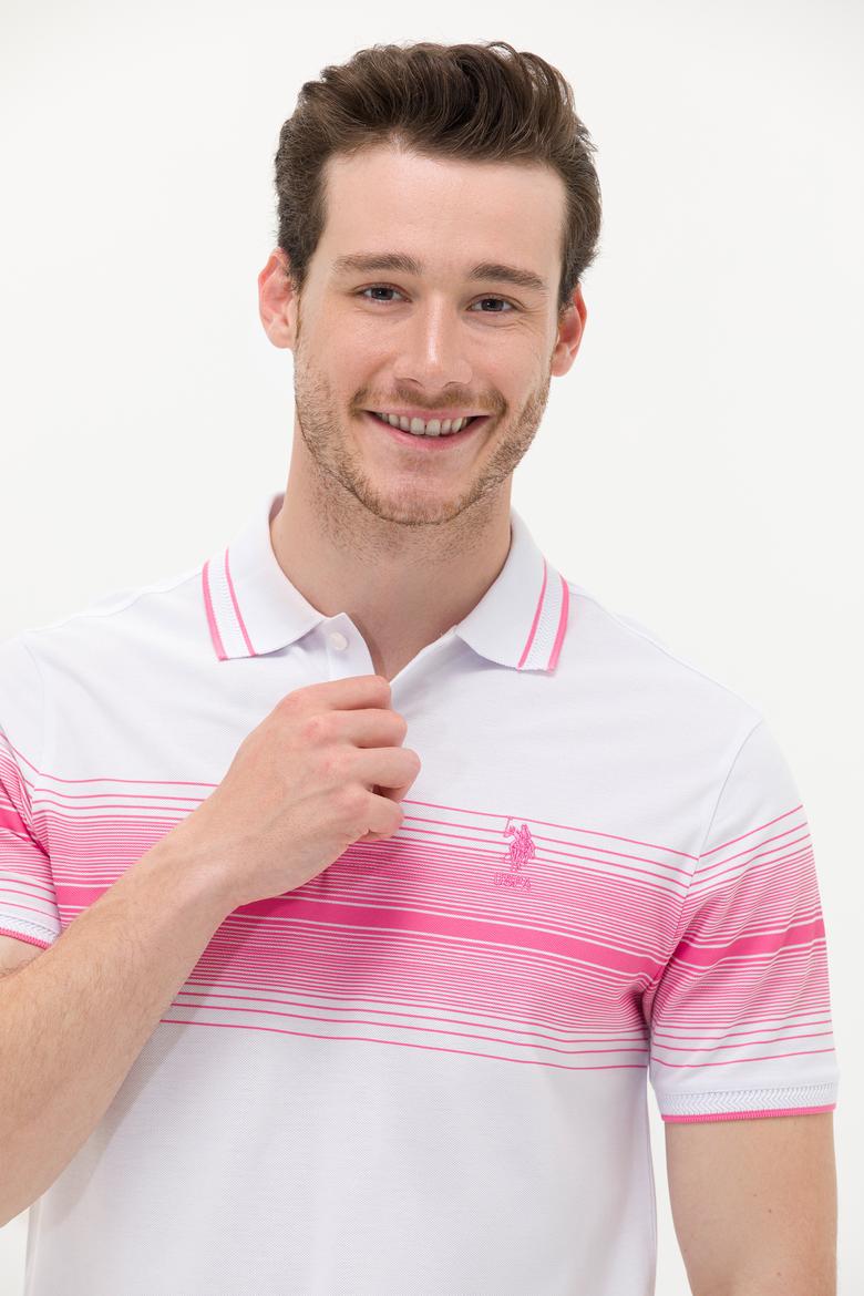 Erkek Pembe Polo Yaka Tişört - 50263523044